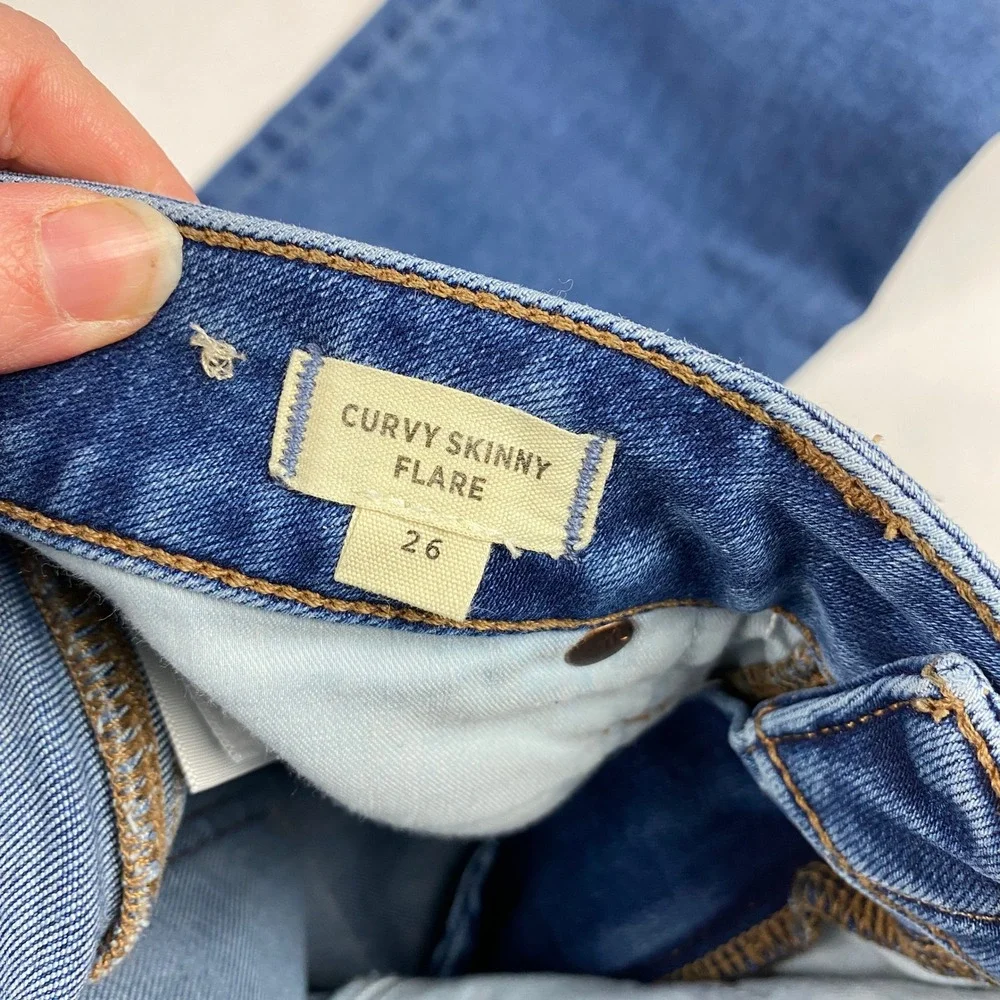 Madewell Jeans Women's Size 26 Curvy Skinny Flare Blue Denim - Picture 9 of 14
